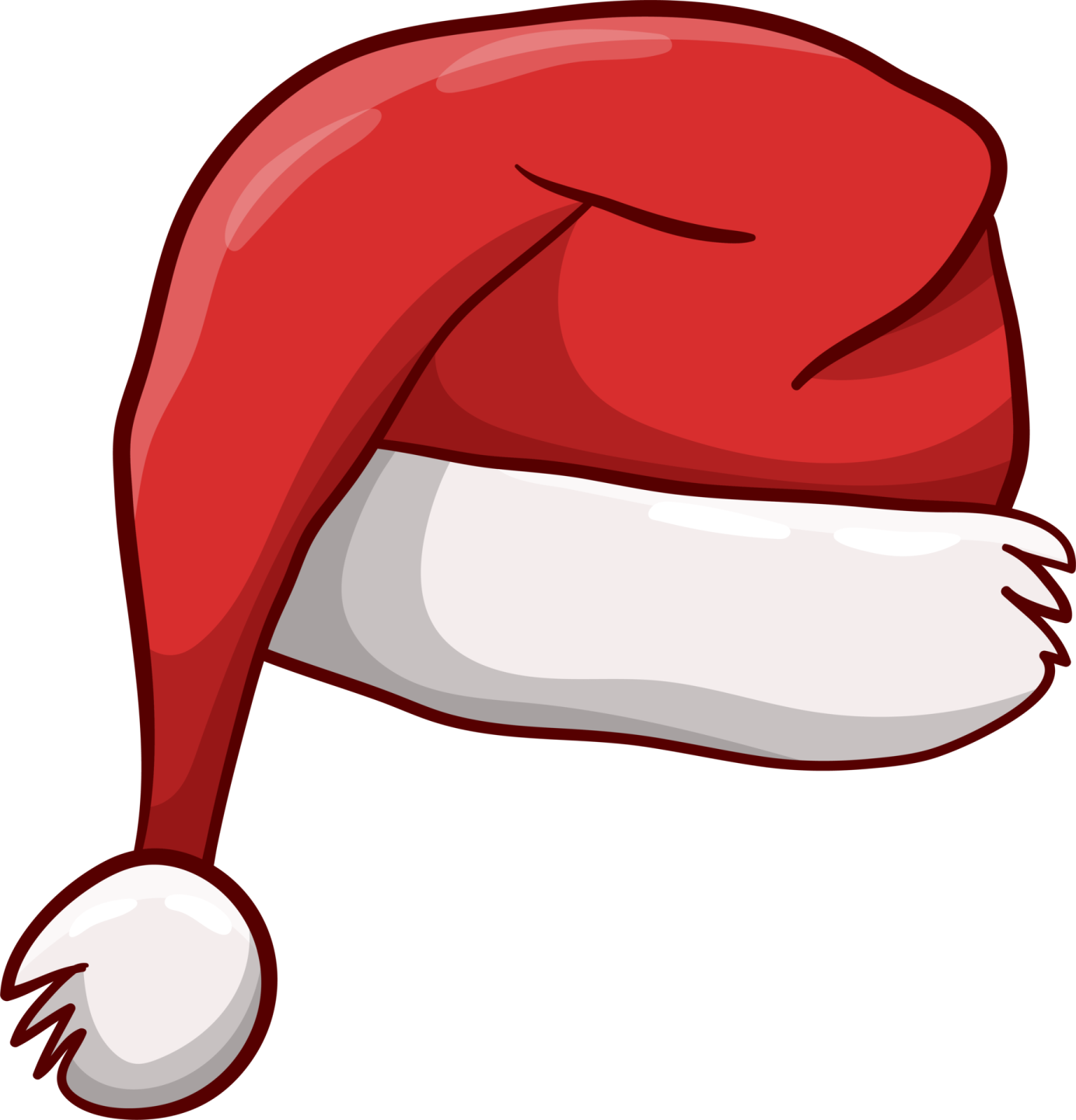a red santa hat on a white background
