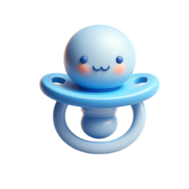 a blue paco with a smiling face on it