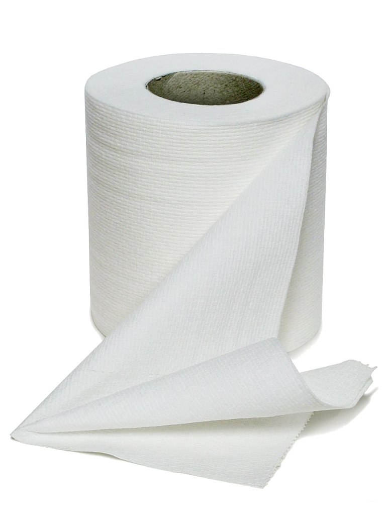 a roll of toilet paper on a white background