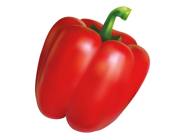 a red pepper on a white background