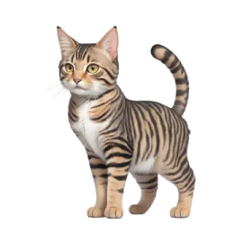 a small cat standing on top of a white surface