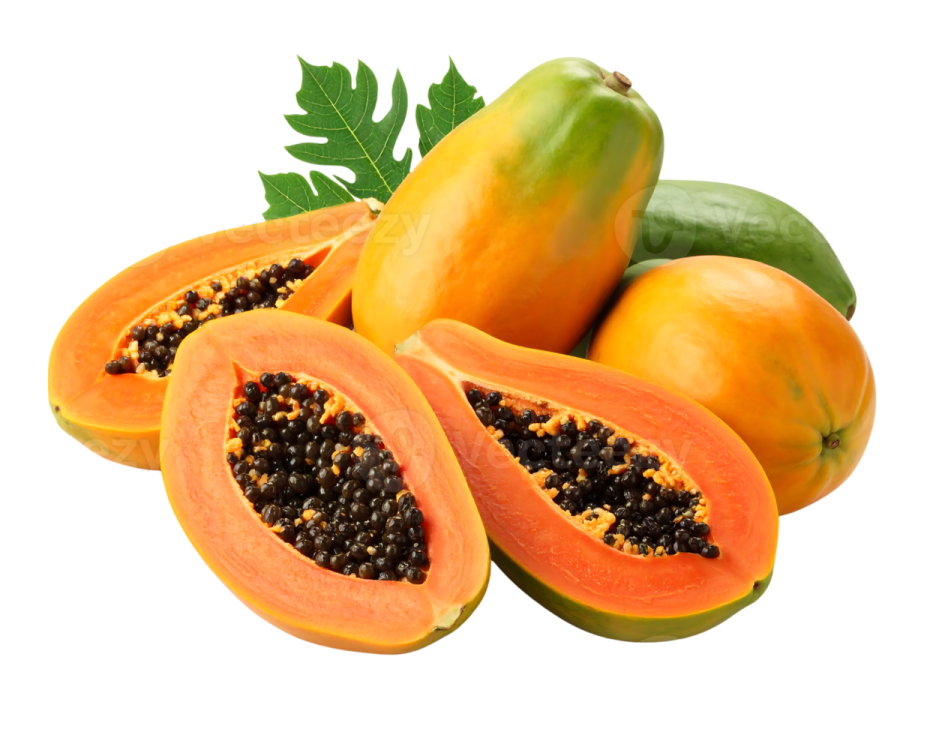 papa papas with leaves and seeds