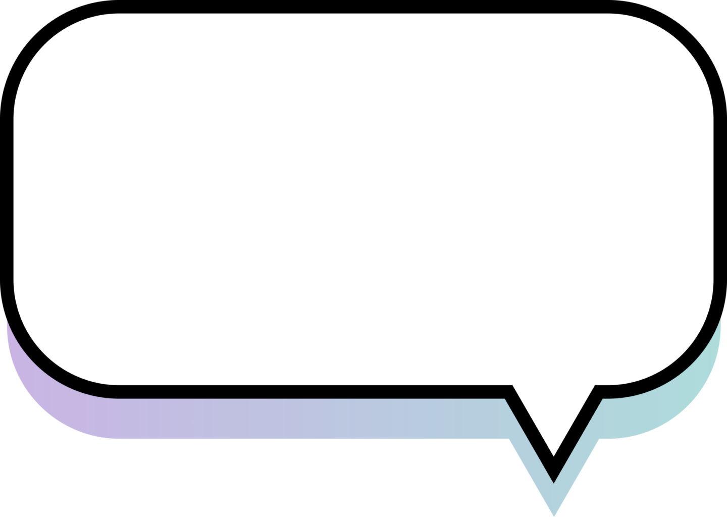 a speech bubble with a white background