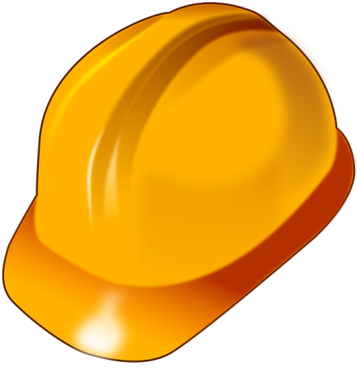 an orange hard hat on a white background