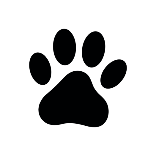a black and white silhouette of a paw