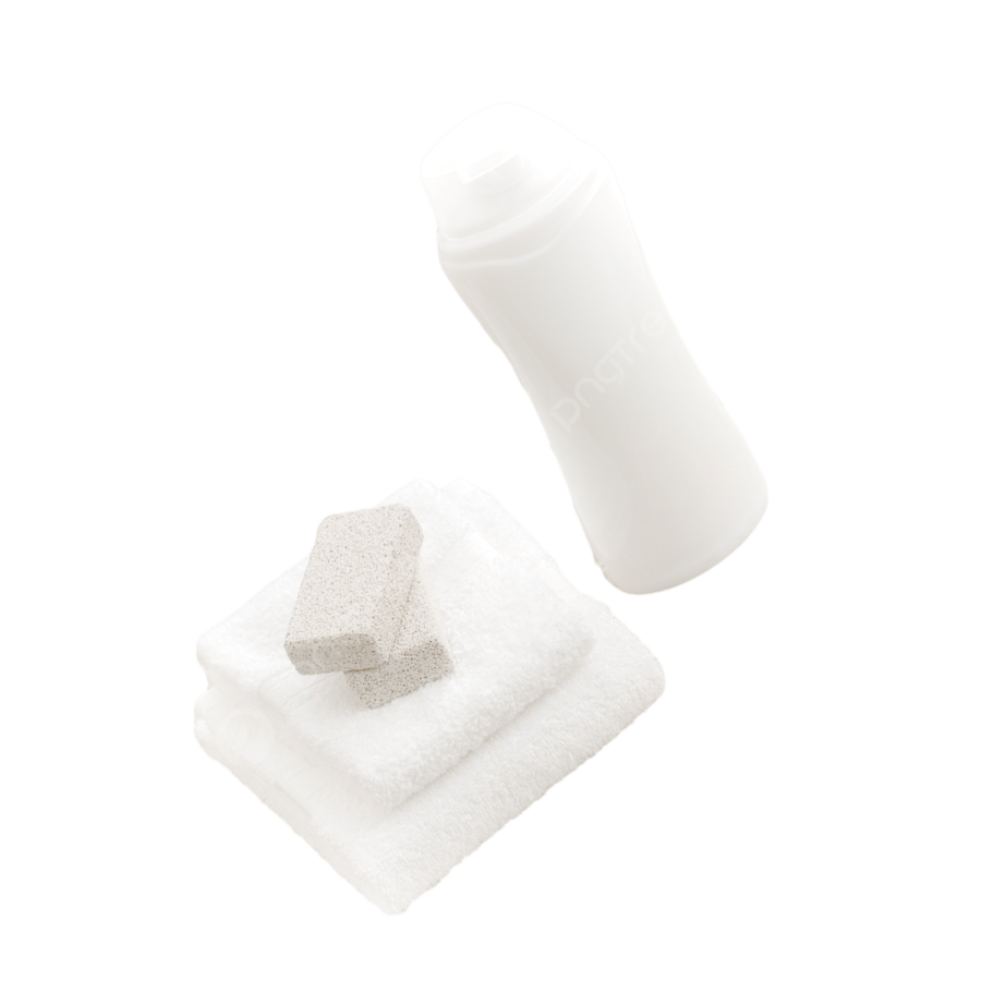 a white towel and a bottle of water