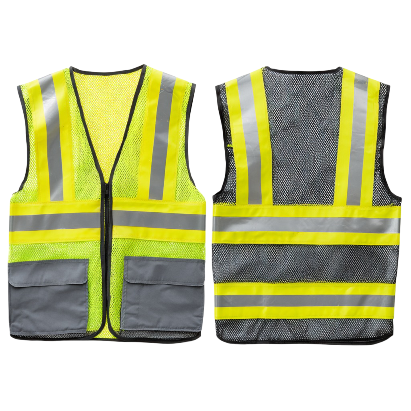 a pair of safety vests