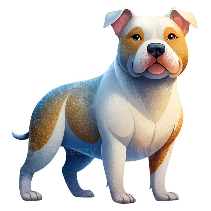 a cartoon dog standing on a white background