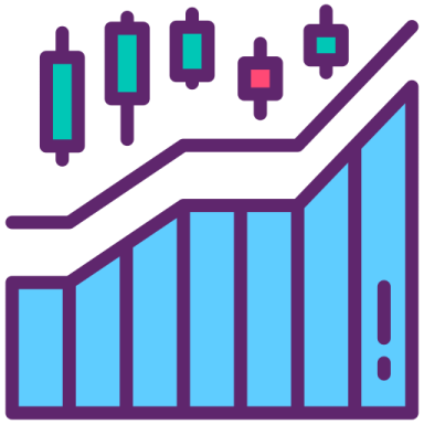 a bar chart with an arrow pointing up to the bottom