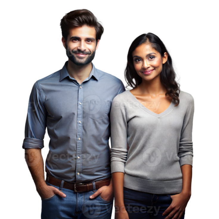 a man and woman standing next to each other people