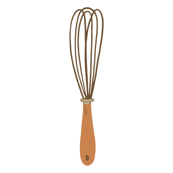 an illustration of a whison with a wooden handle