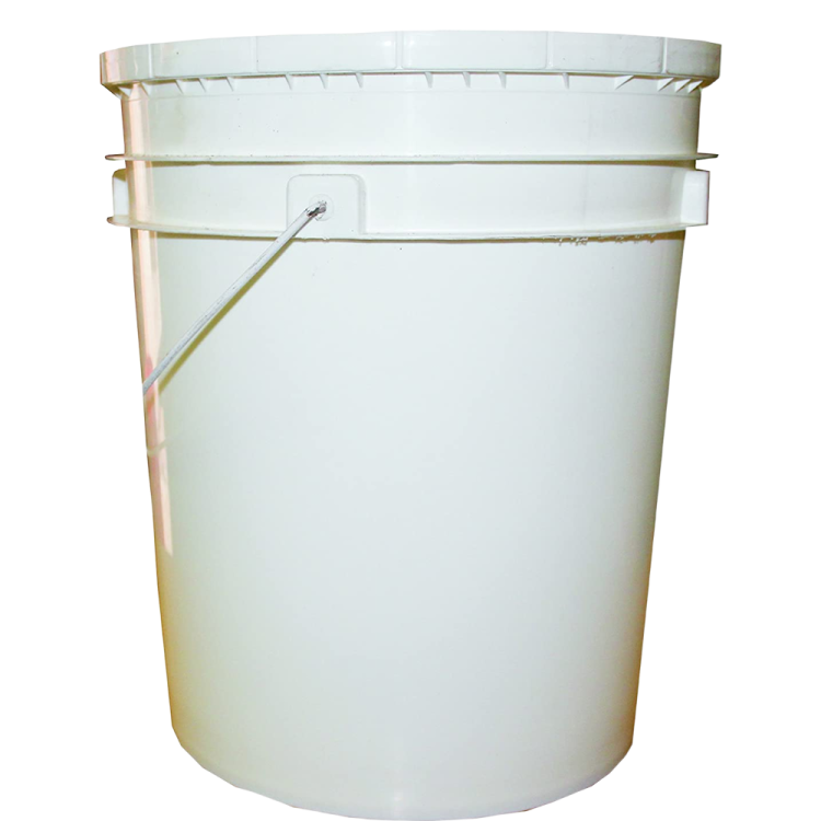 a white bucket with a handle
