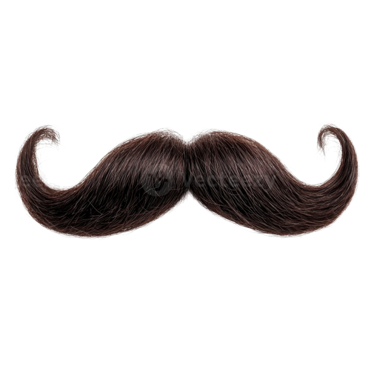 a brown mustache on a white background