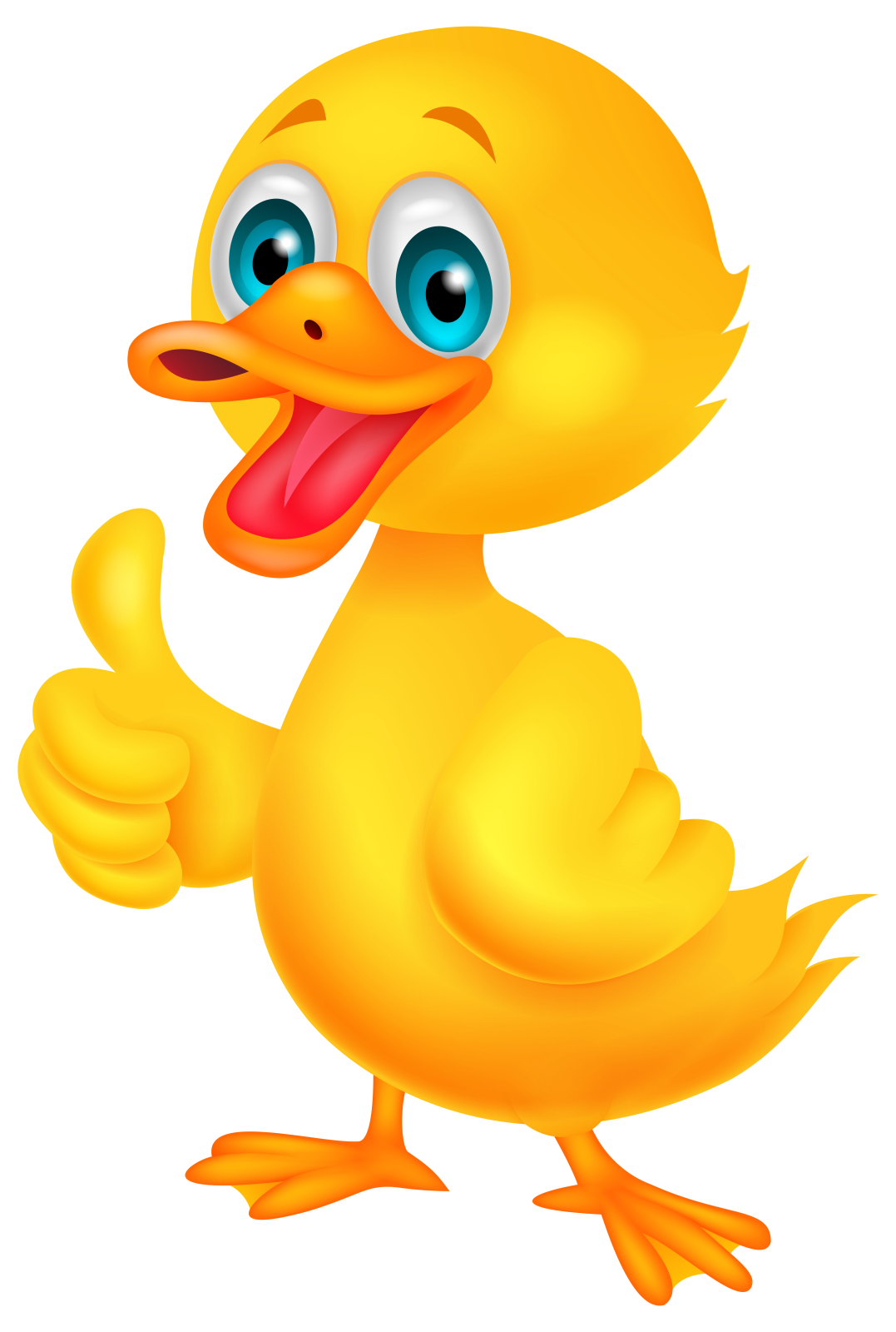a cartoon yellow duck giving a thumbs