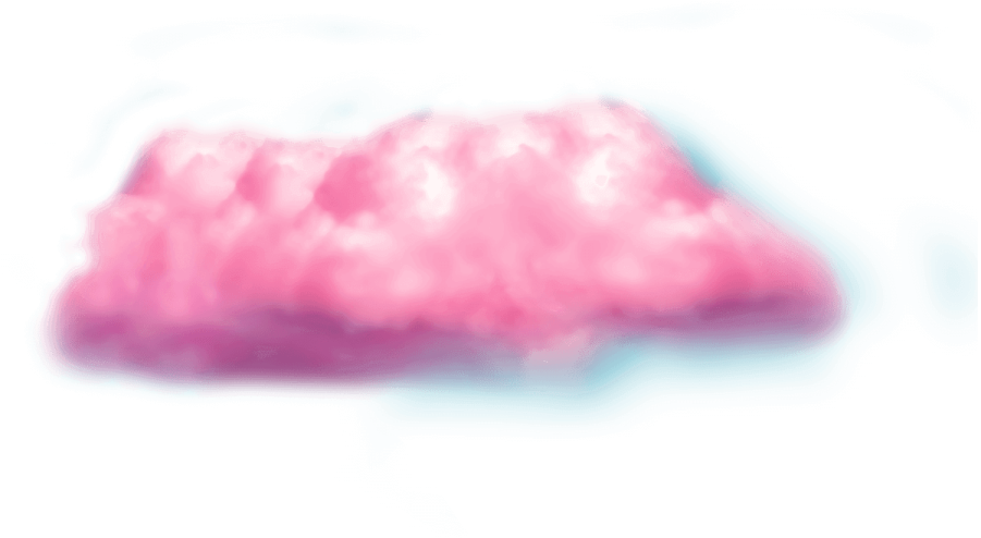 a pink cloud on a white background