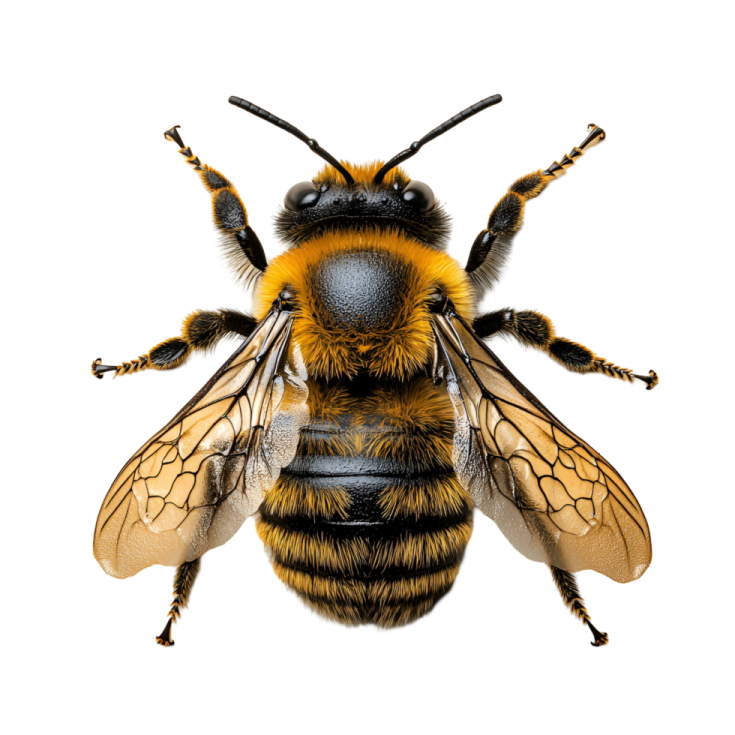 a close up of a bee's head
