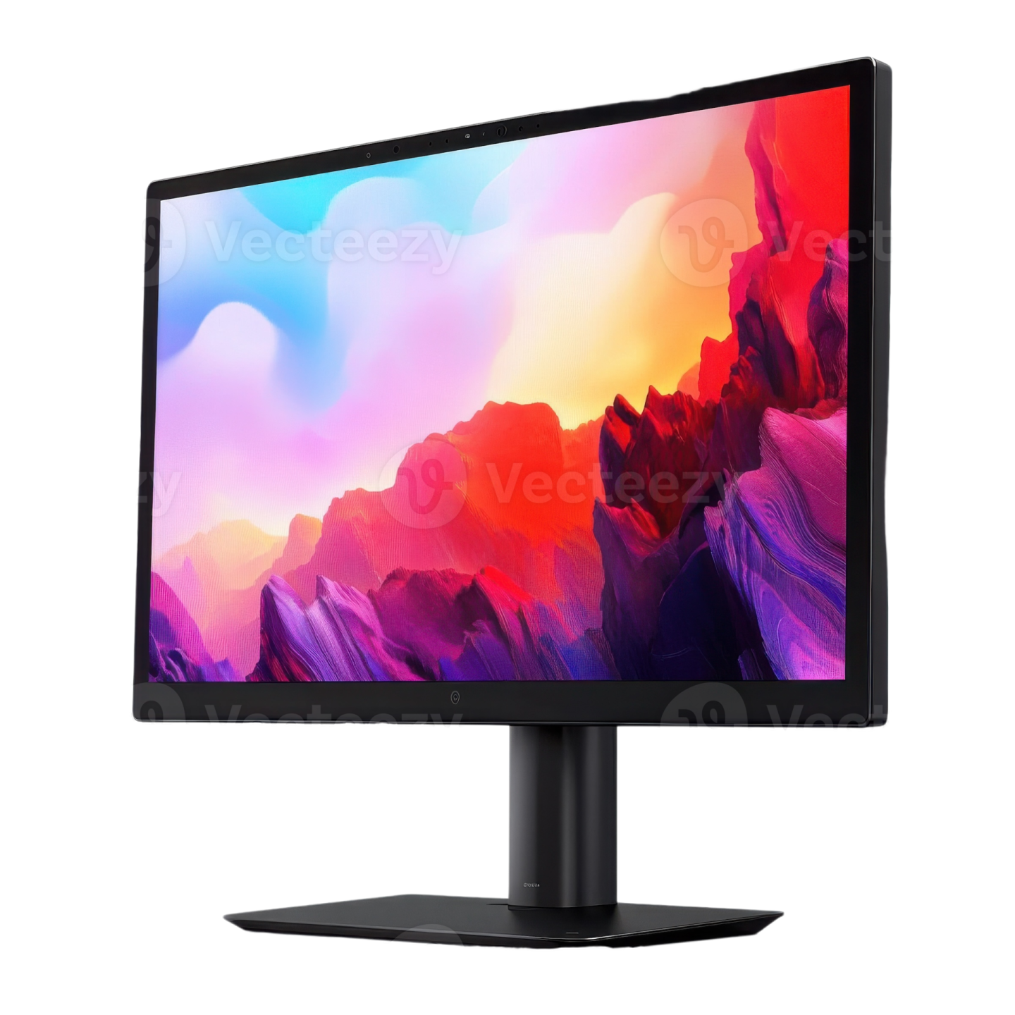 a computer monitor on a white background