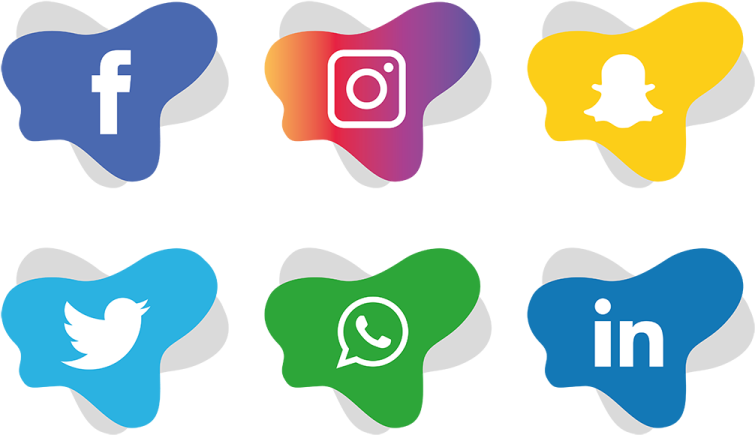 a set of social icons