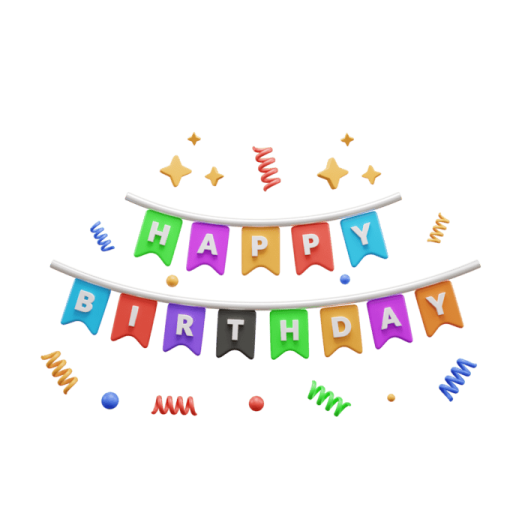 a birthday banner with the words happy birthday on it