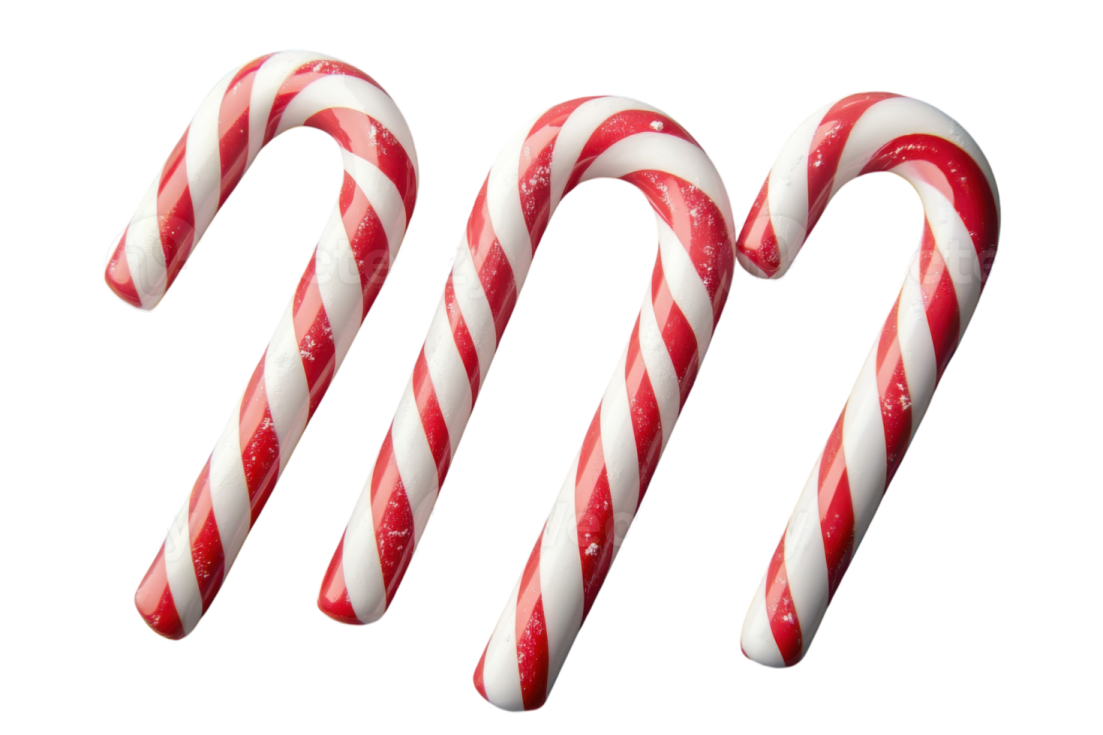 candy canes on a white background