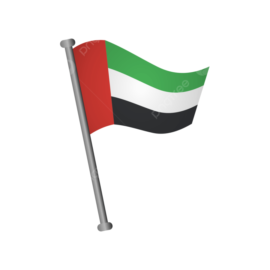 the uae flag on a white background