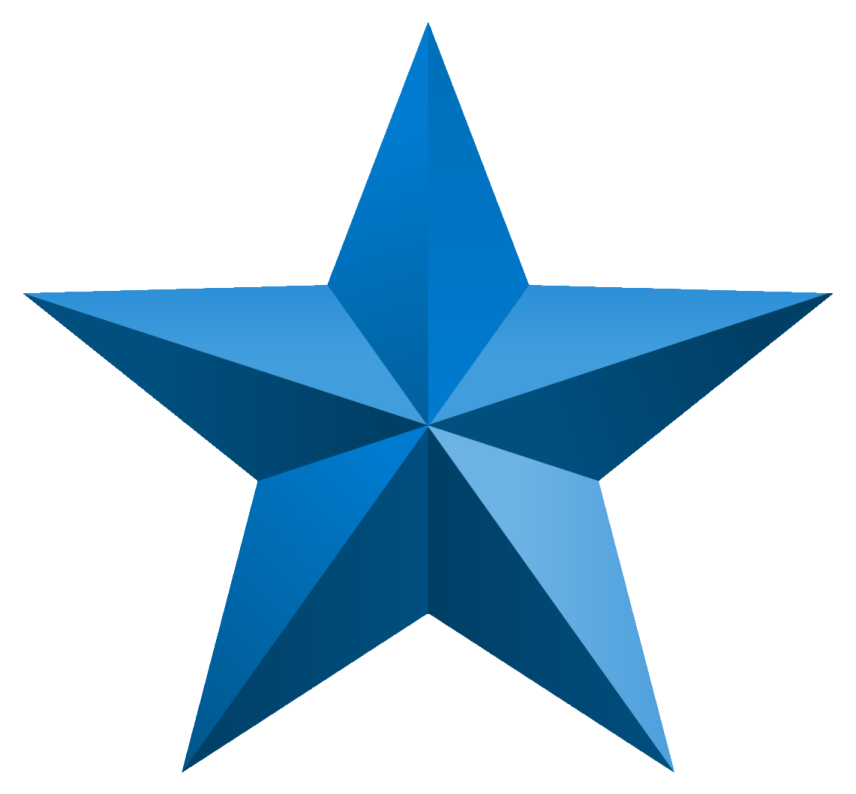 a blue star with white background
