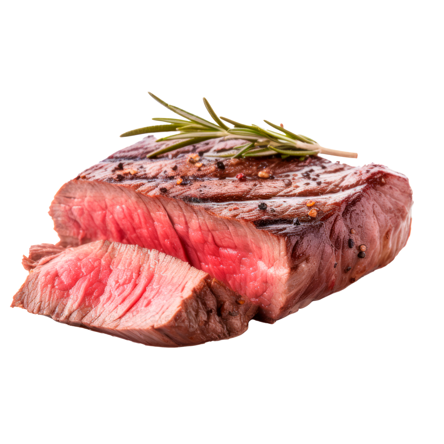 a piece of steak on a white background