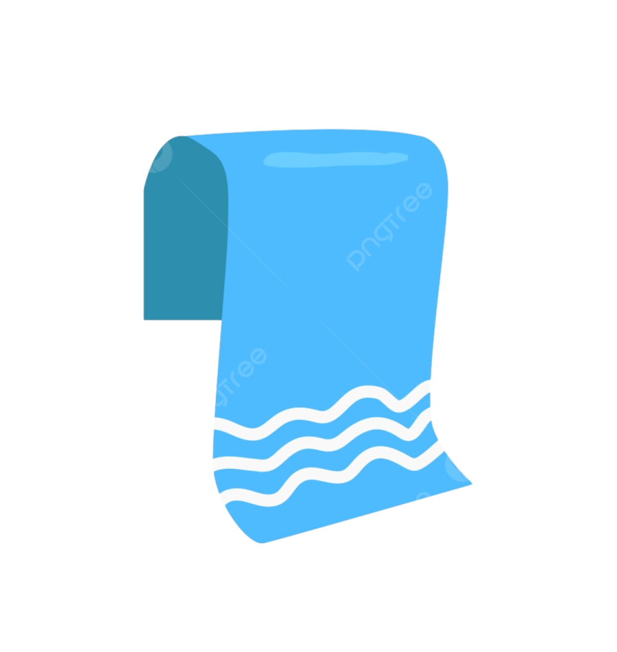 a blue paper towel with waves on it