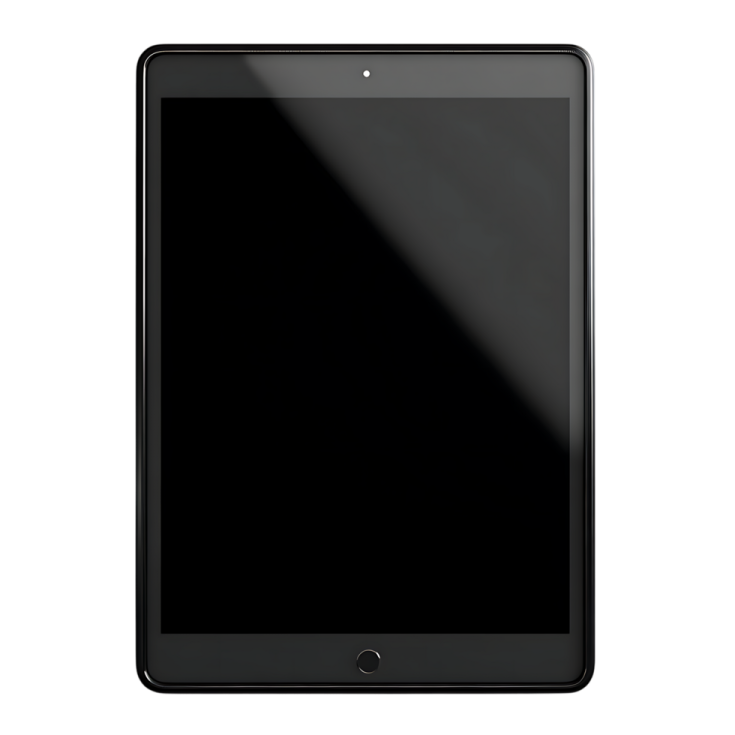 an ipad with a black screen