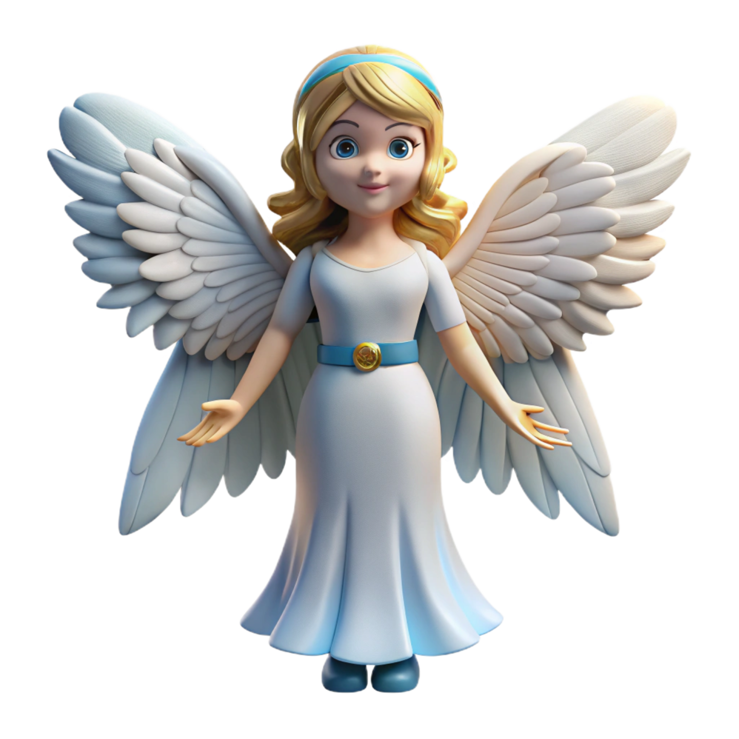 a little angel with white wings