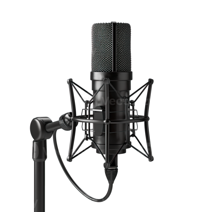 a microphone on a white background
