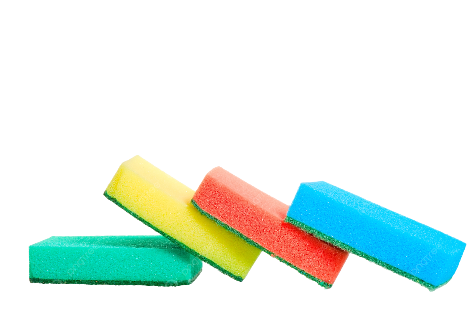 three sponges on a white background