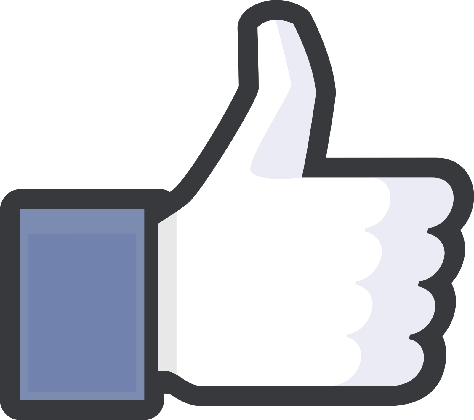 a thumbs up icon on a white background