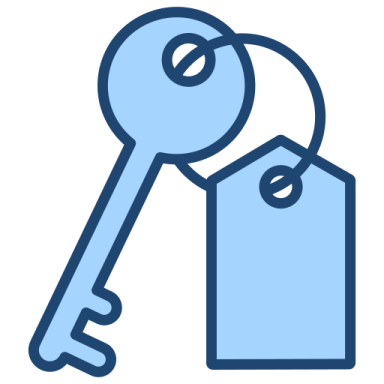 a key with a tag on it