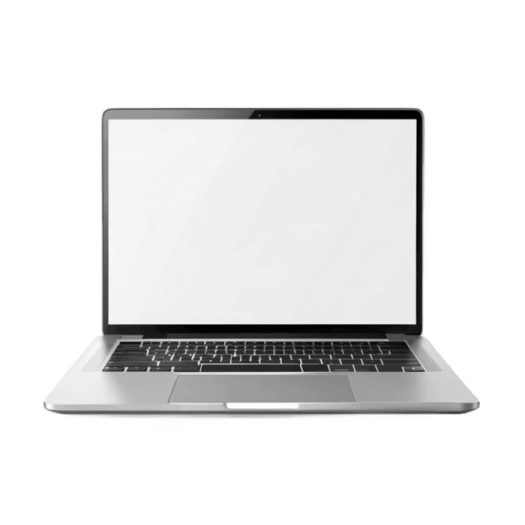an open laptop with a blank screen