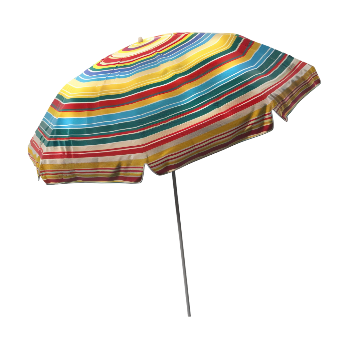 a colorful striped umbrella on a white background
