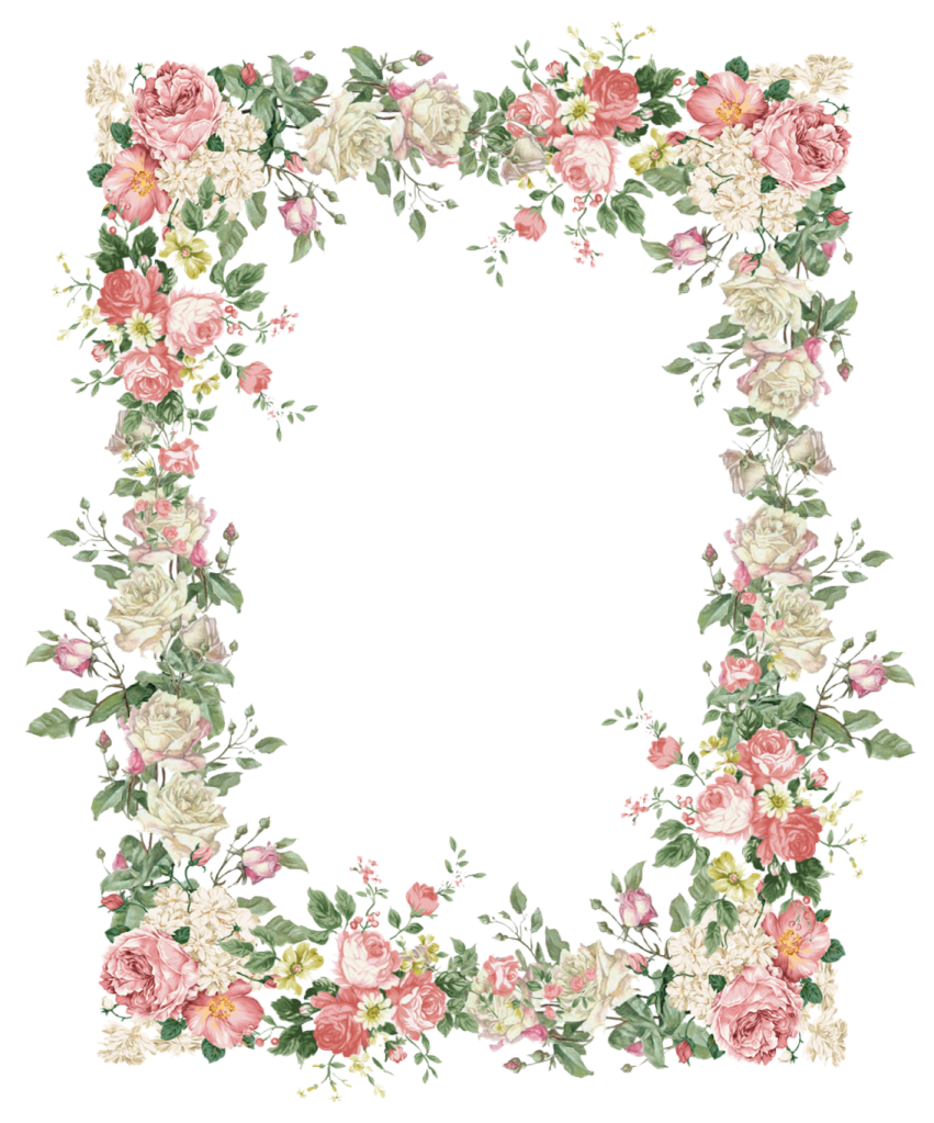 a floral frame on a white background