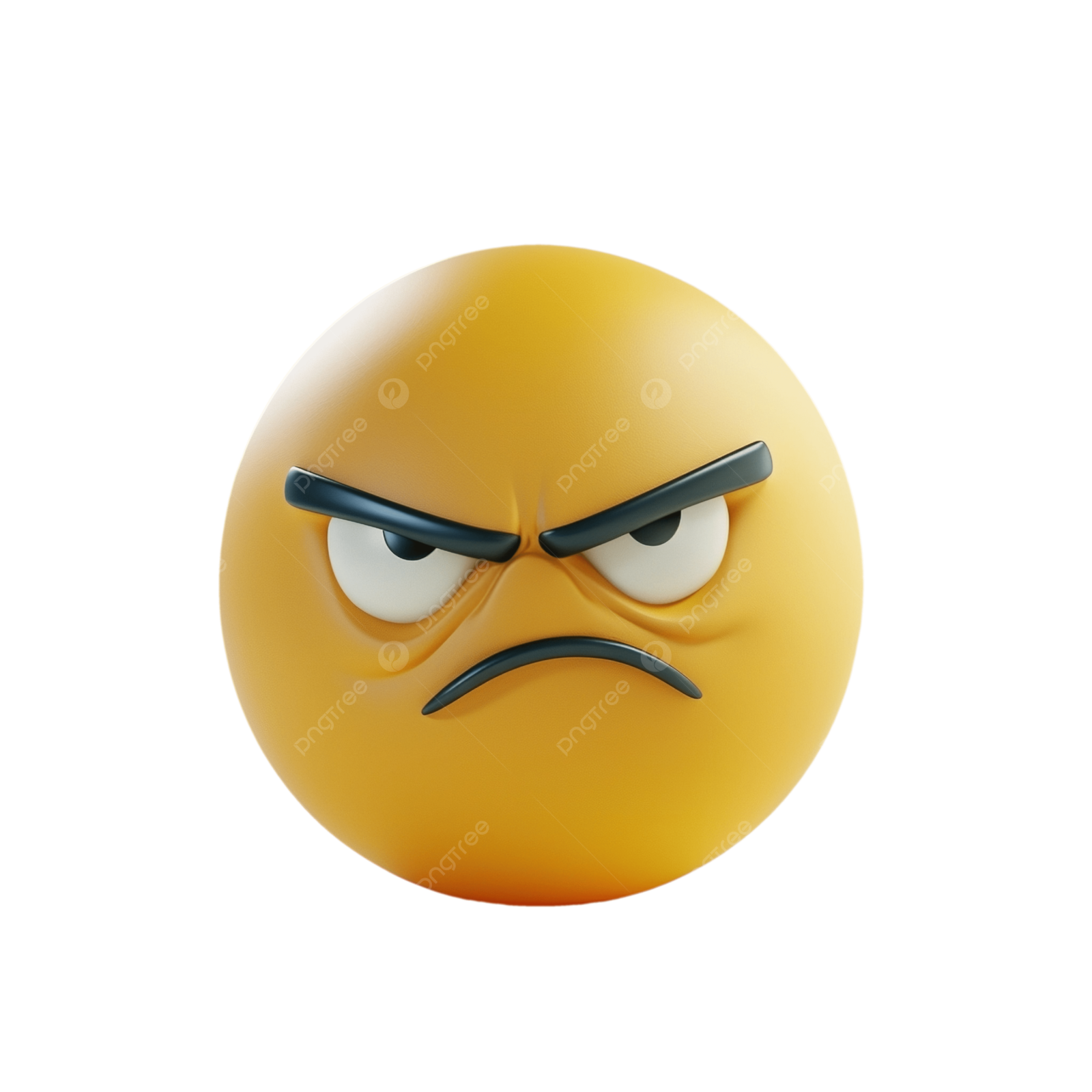 a yellow smiley face with an angry expression