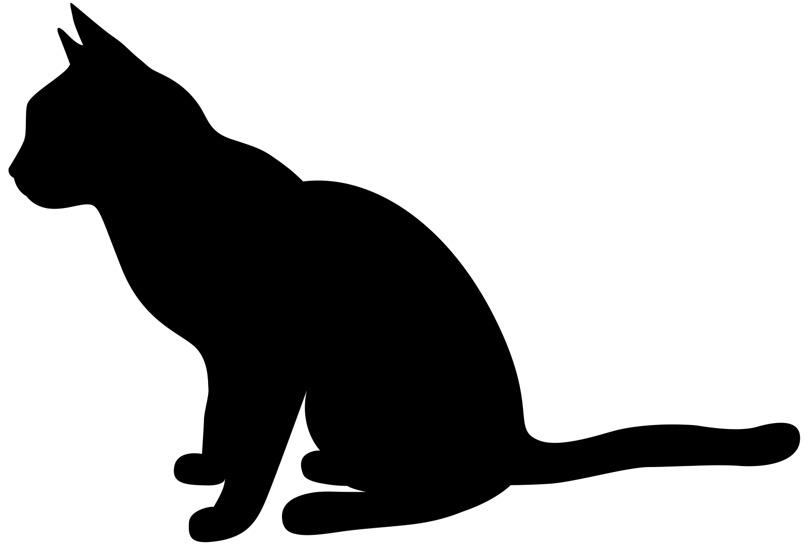 a black and white silhouette of a cat