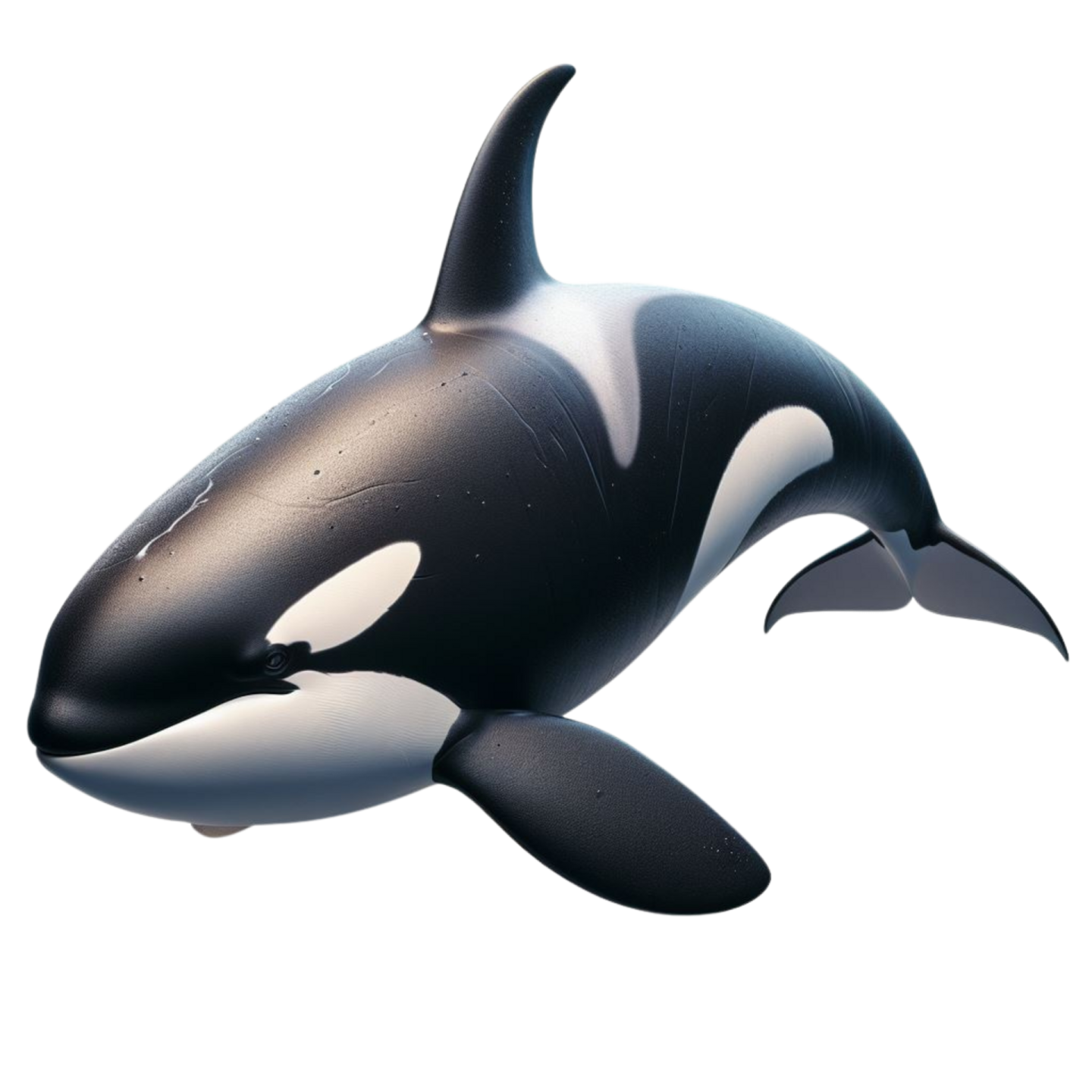 a black and white orca in the ocean