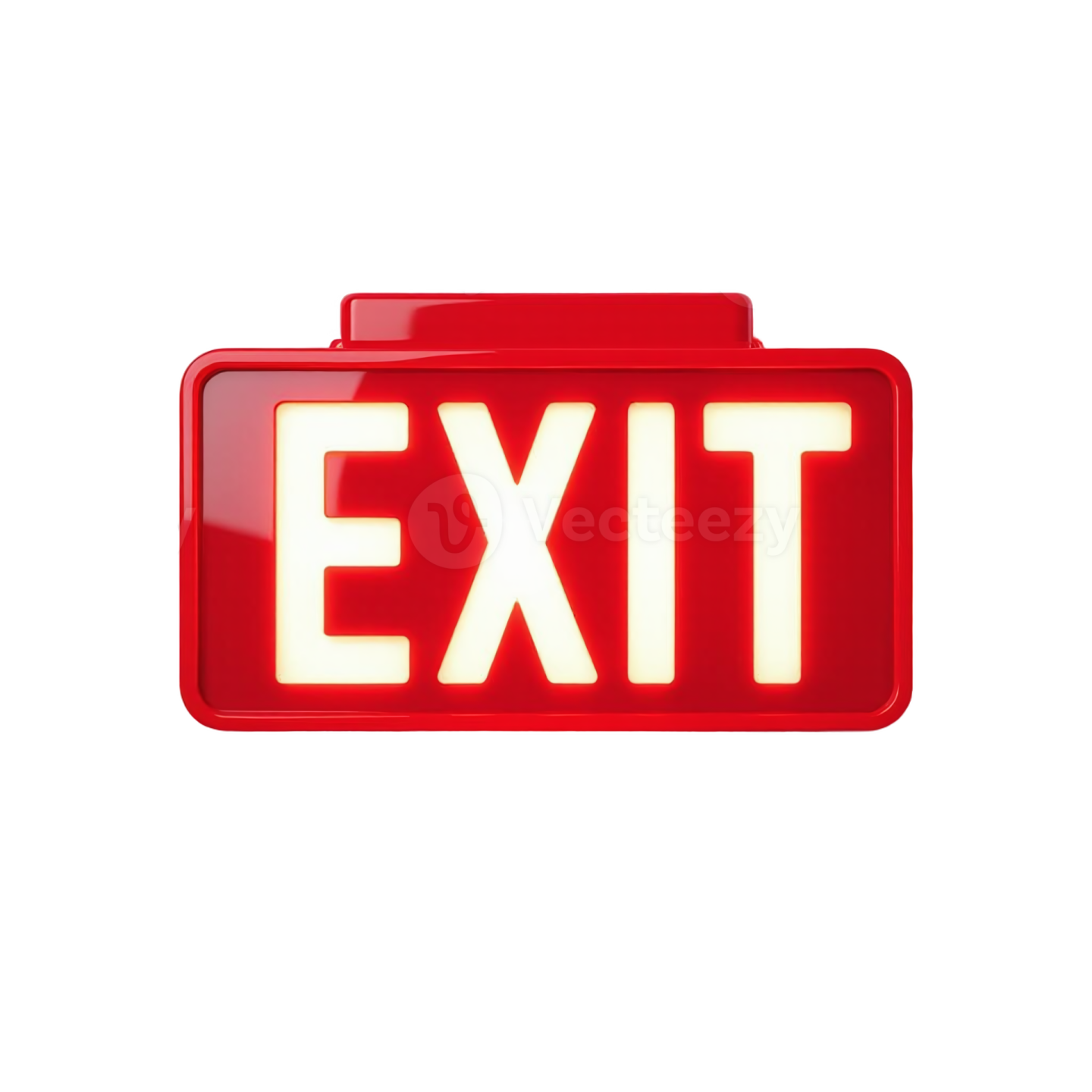 a red exit sign with the word exit