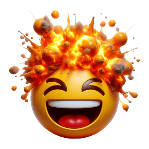 a smiley face with fire coming out of it