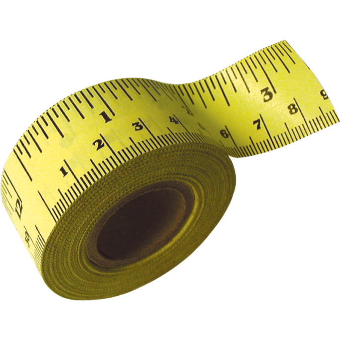 a measuring tape on a white background