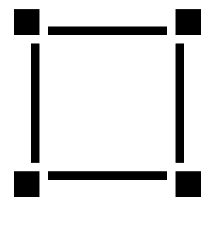 a black and white image of a square