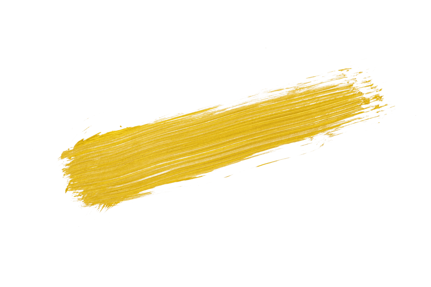 a yellow paint stroke on a white background
