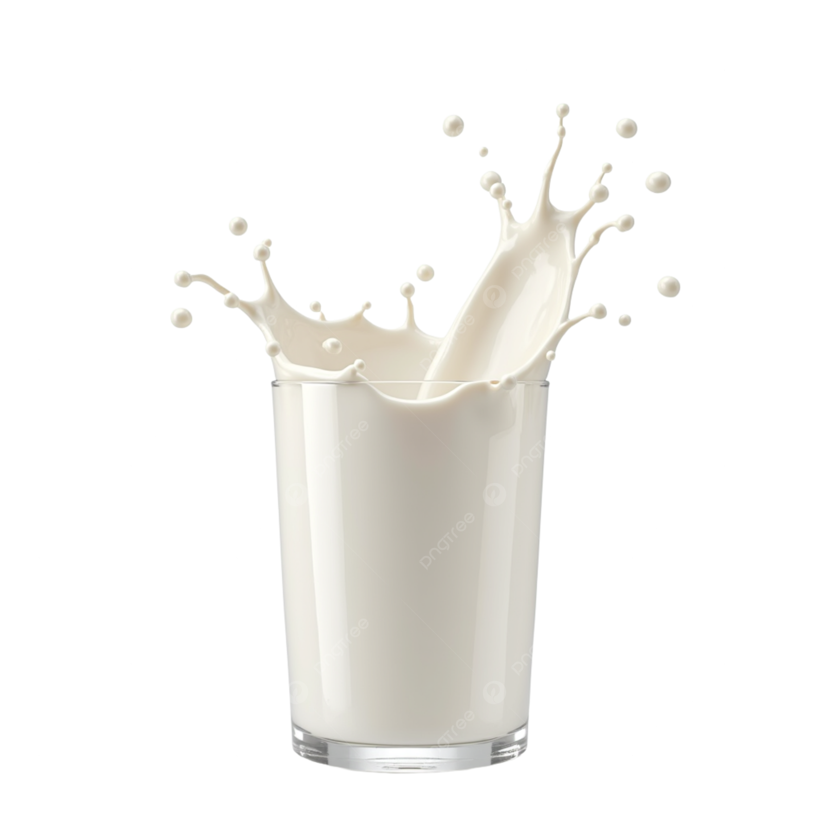 a glass of milk splashing into it