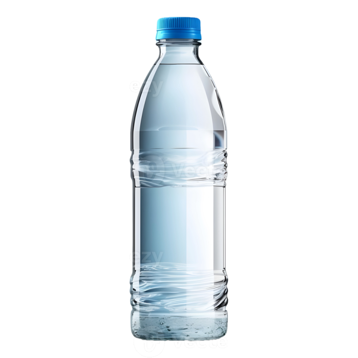 a bottle of water on a white background