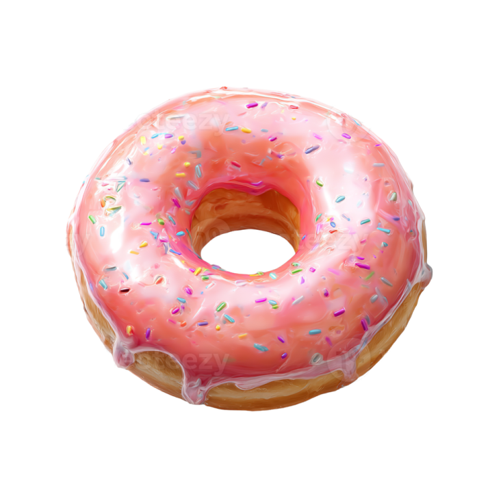 a donut with pink frosting