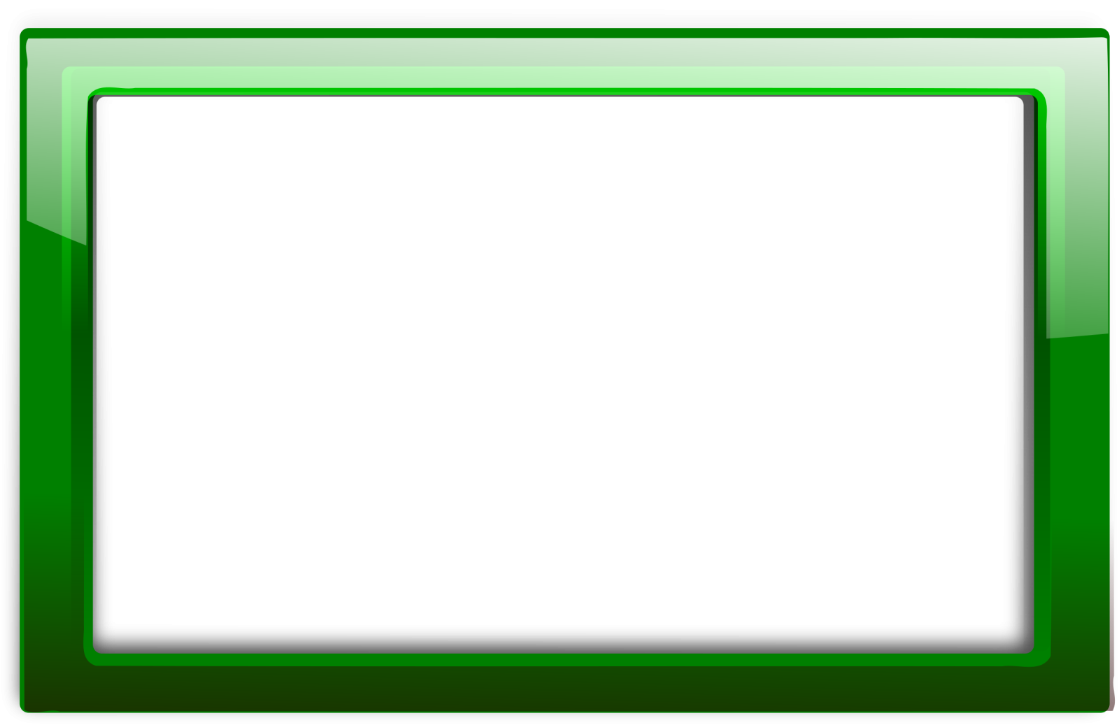 a green frame on a white background