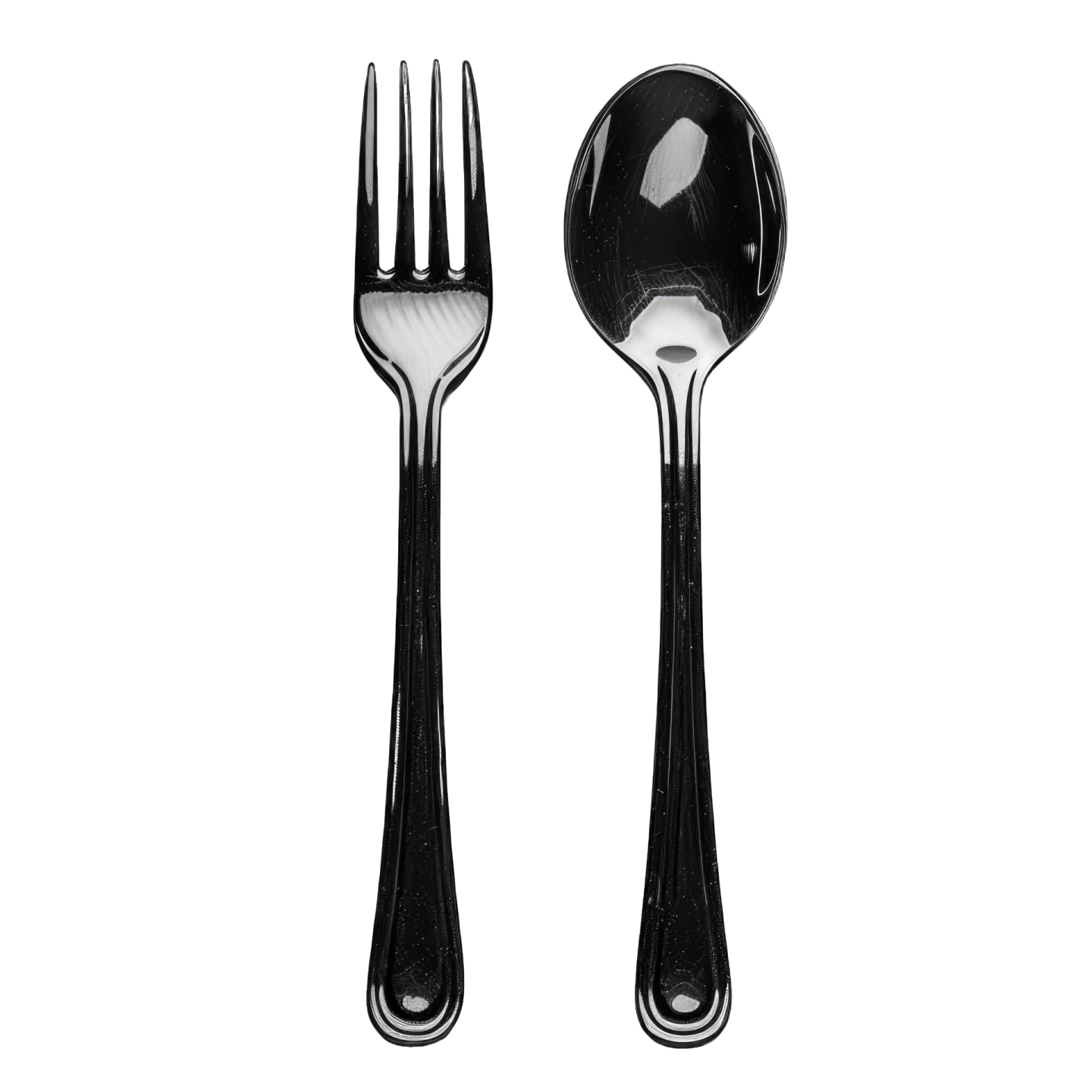 a set of black and white cutlers